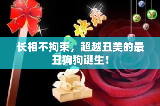 长相不拘束，超越丑美的最丑狗狗诞生！