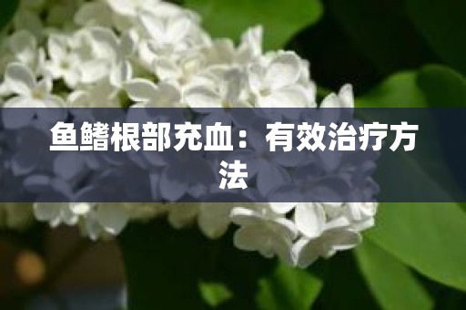 鱼鳍根部充血：有效治疗方法