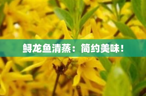 鲟龙鱼清蒸：简约美味！