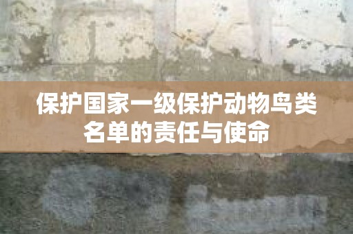 保护国家一级保护动物鸟类名单的责任与使命