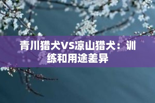 青川猎犬VS凉山猎犬：训练和用途差异