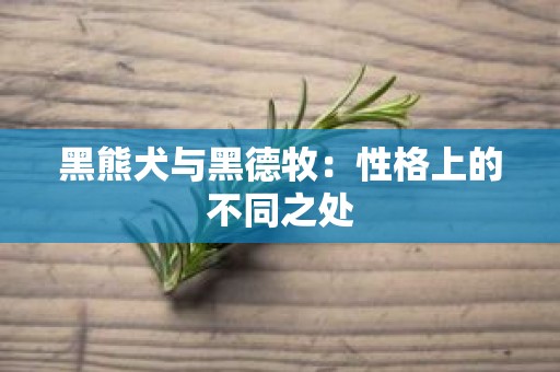 黑熊犬与黑德牧：性格上的不同之处