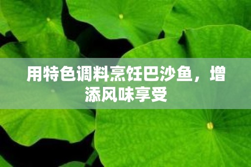 用特色调料烹饪巴沙鱼，增添风味享受