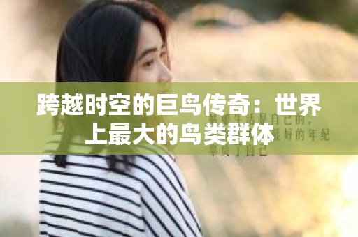 跨越时空的巨鸟传奇：世界上最大的鸟类群体