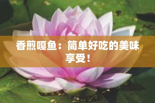 香煎嘎鱼：简单好吃的美味享受！