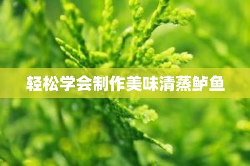 轻松学会制作美味清蒸鲈鱼