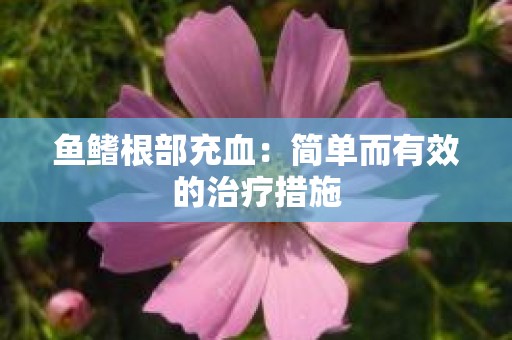 鱼鳍根部充血：简单而有效的治疗措施
