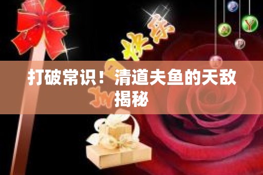 打破常识！清道夫鱼的天敌揭秘