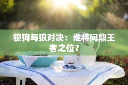 狼狗与狼对决：谁将问鼎王者之位？