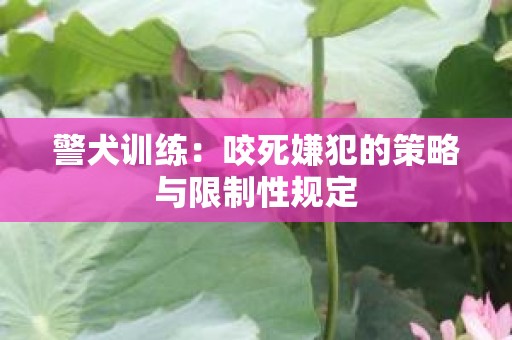 警犬训练：咬死嫌犯的策略与限制性规定