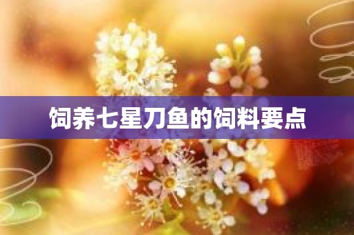 饲养七星刀鱼的饲料要点