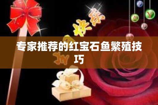 专家推荐的红宝石鱼繁殖技巧