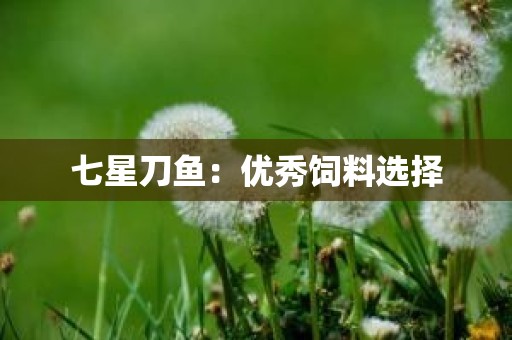 七星刀鱼：优秀饲料选择