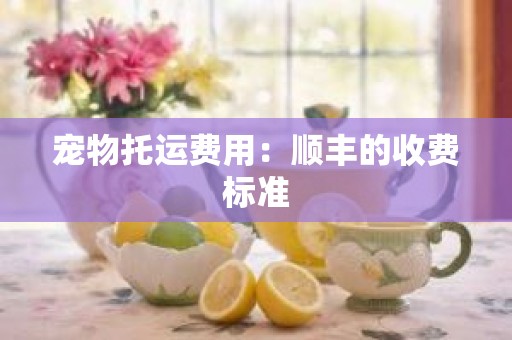 宠物托运费用：顺丰的收费标准