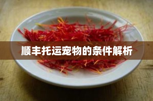 顺丰托运宠物的条件解析