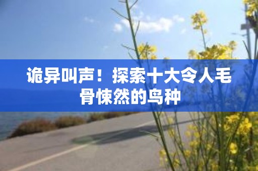 诡异叫声！探索十大令人毛骨悚然的鸟种