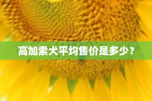 高加索犬平均售价是多少？