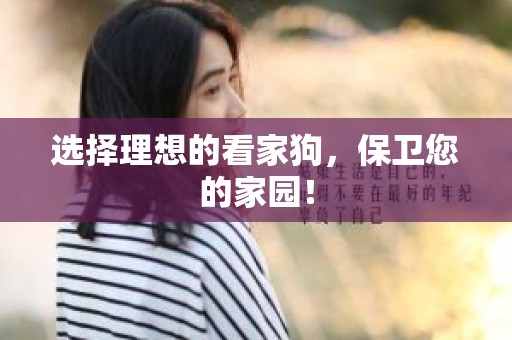 选择理想的看家狗，保卫您的家园！