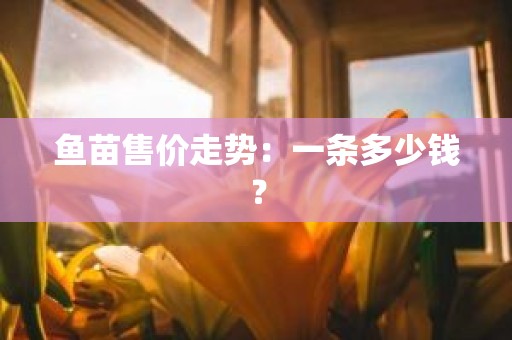 鱼苗售价走势：一条多少钱？