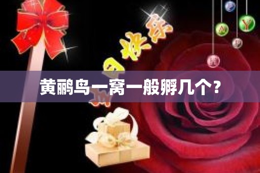 黄鹂鸟一窝一般孵几个？