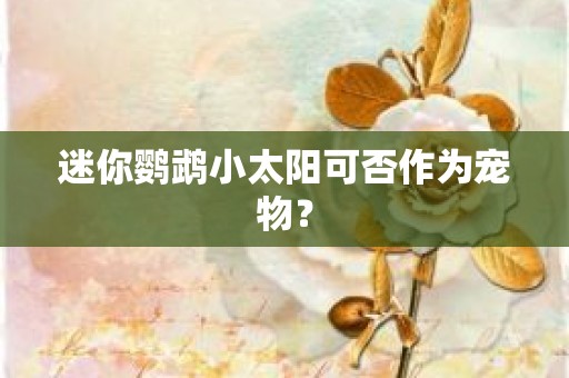 迷你鹦鹉小太阳可否作为宠物？