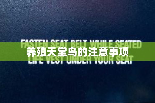 养殖天堂鸟的注意事项