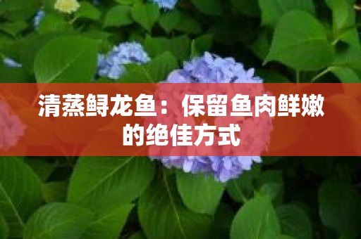 清蒸鲟龙鱼：保留鱼肉鲜嫩的绝佳方式