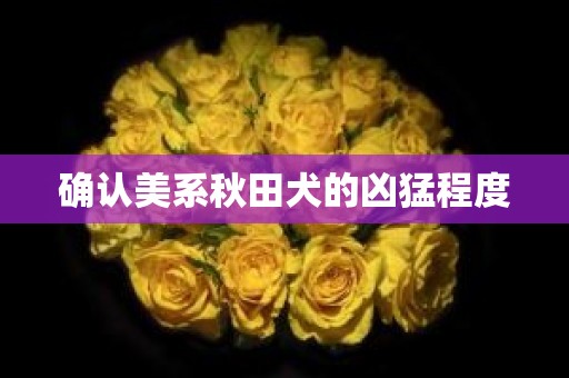 确认美系秋田犬的凶猛程度