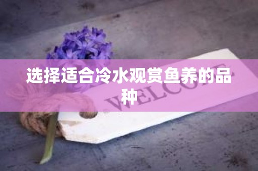 选择适合冷水观赏鱼养的品种