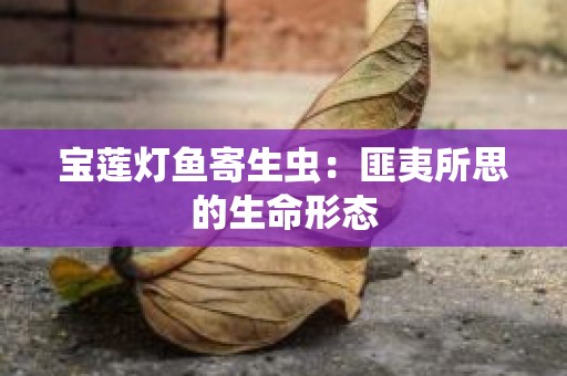 宝莲灯鱼寄生虫：匪夷所思的生命形态