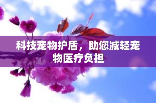科技宠物护盾，助您减轻宠物医疗负担