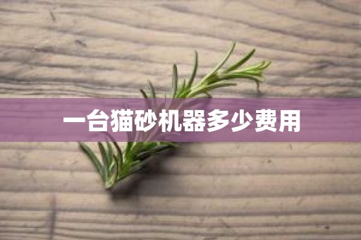 一台猫砂机器多少费用