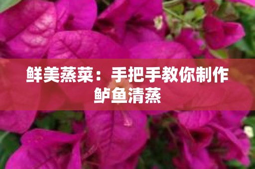 鲜美蒸菜：手把手教你制作鲈鱼清蒸