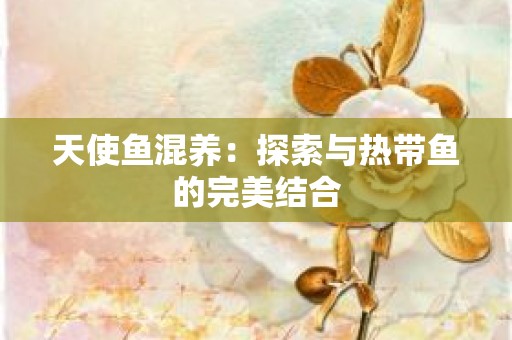 天使鱼混养：探索与热带鱼的完美结合