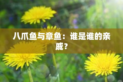 八爪鱼与章鱼：谁是谁的亲戚？