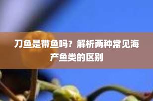 刀鱼是带鱼吗？解析两种常见海产鱼类的区别
