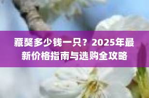 藏獒多少钱一只？2025年最新价格指南与选购全攻略