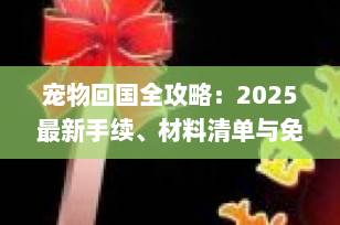 宠物回国全攻略：2025最新手续、材料清单与免隔离条件（超详细实操指南）